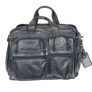 TUMI Alpha Leather Expandable Briefcase/Messenger